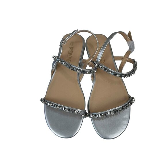 Dream Pairs Women SZ 7.5 Double Strap Slingback Sandals -Rhinestones Embellished - Picture 9 of 9